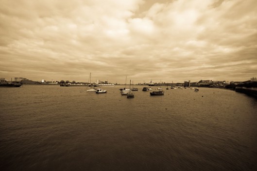 Thames, looking east from Greenwich Peninsula